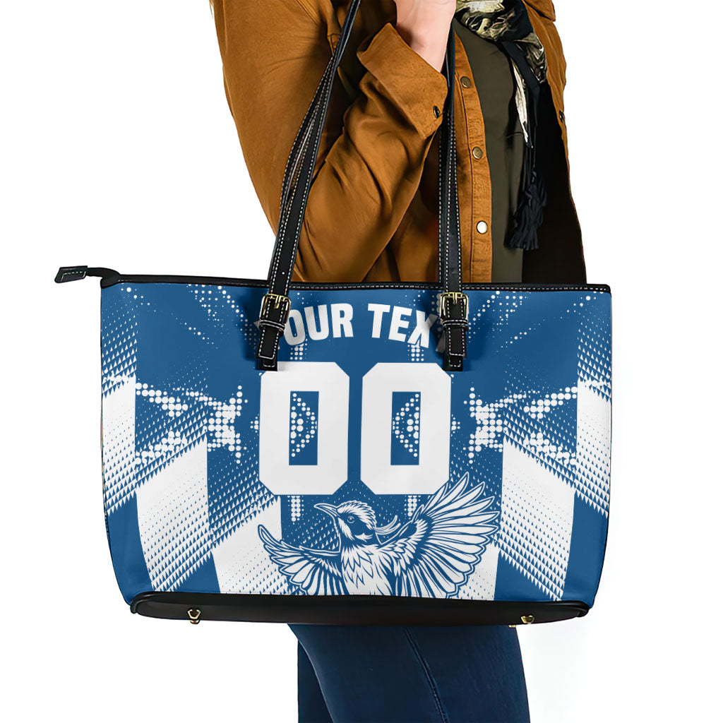 Personalized VIC Oztag Australia Bird Mascot Leather Tote Bag Australian Flag Southern Cross Halftone