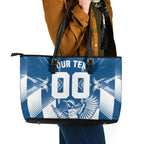 Personalized VIC Oztag Australia Bird Mascot Leather Tote Bag Australian Flag Southern Cross Halftone