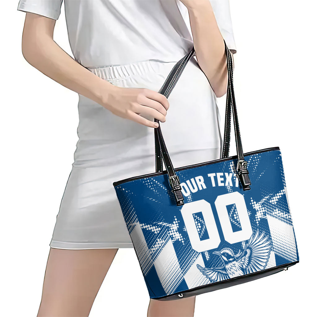 Personalized VIC Oztag Australia Bird Mascot Leather Tote Bag Australian Flag Southern Cross Halftone