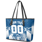 Personalized VIC Oztag Australia Bird Mascot Leather Tote Bag Australian Flag Southern Cross Halftone