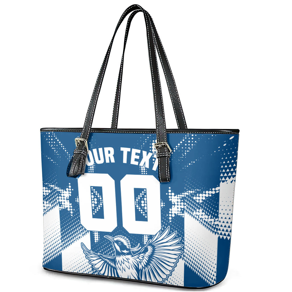 Personalized VIC Oztag Australia Bird Mascot Leather Tote Bag Australian Flag Southern Cross Halftone