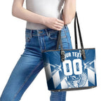 Personalized VIC Oztag Australia Bird Mascot Leather Tote Bag Australian Flag Southern Cross Halftone