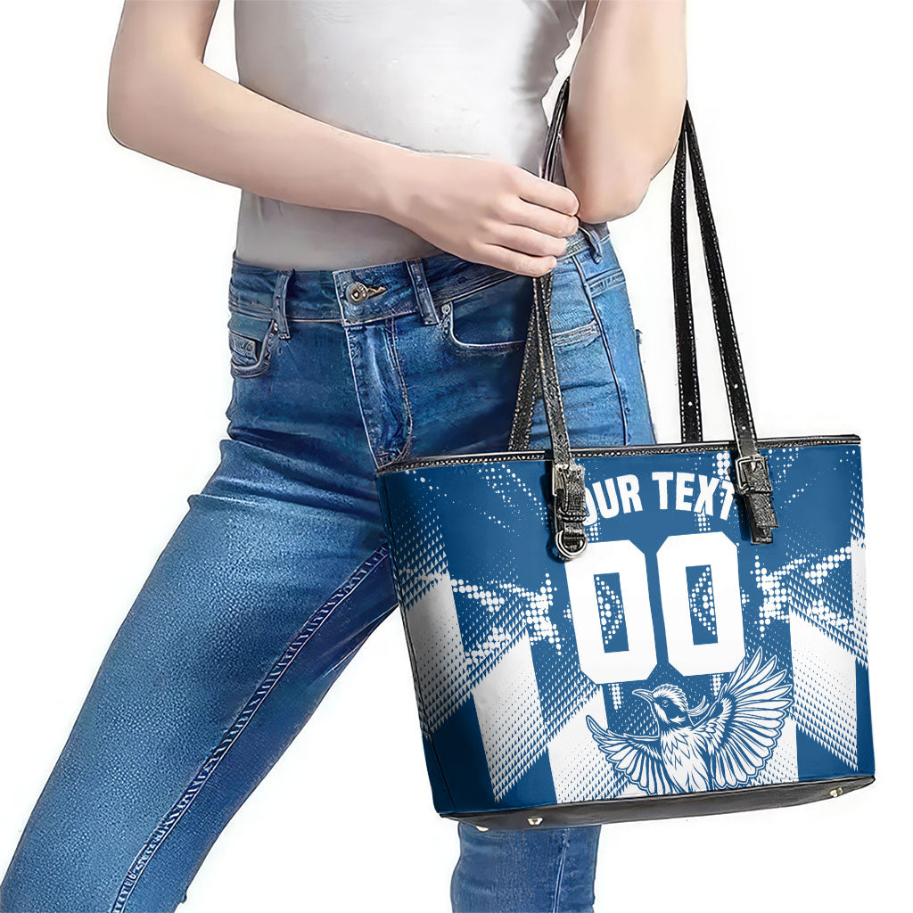 Personalized VIC Oztag Australia Bird Mascot Leather Tote Bag Australian Flag Southern Cross Halftone