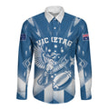 Personalized VIC Oztag Australia Bird Mascot Long Sleeve Button Shirt Australian Flag Southern Cross Halftone