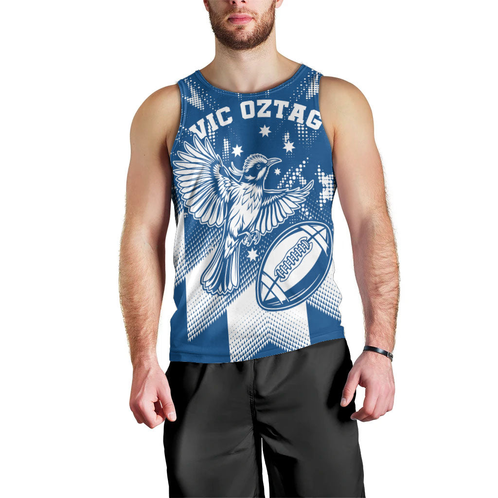 Personalized VIC Oztag Australia Bird Mascot Men Tank Top Australian Flag Southern Cross Halftone