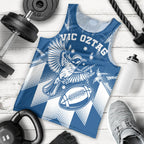 Personalized VIC Oztag Australia Bird Mascot Men Tank Top Australian Flag Southern Cross Halftone
