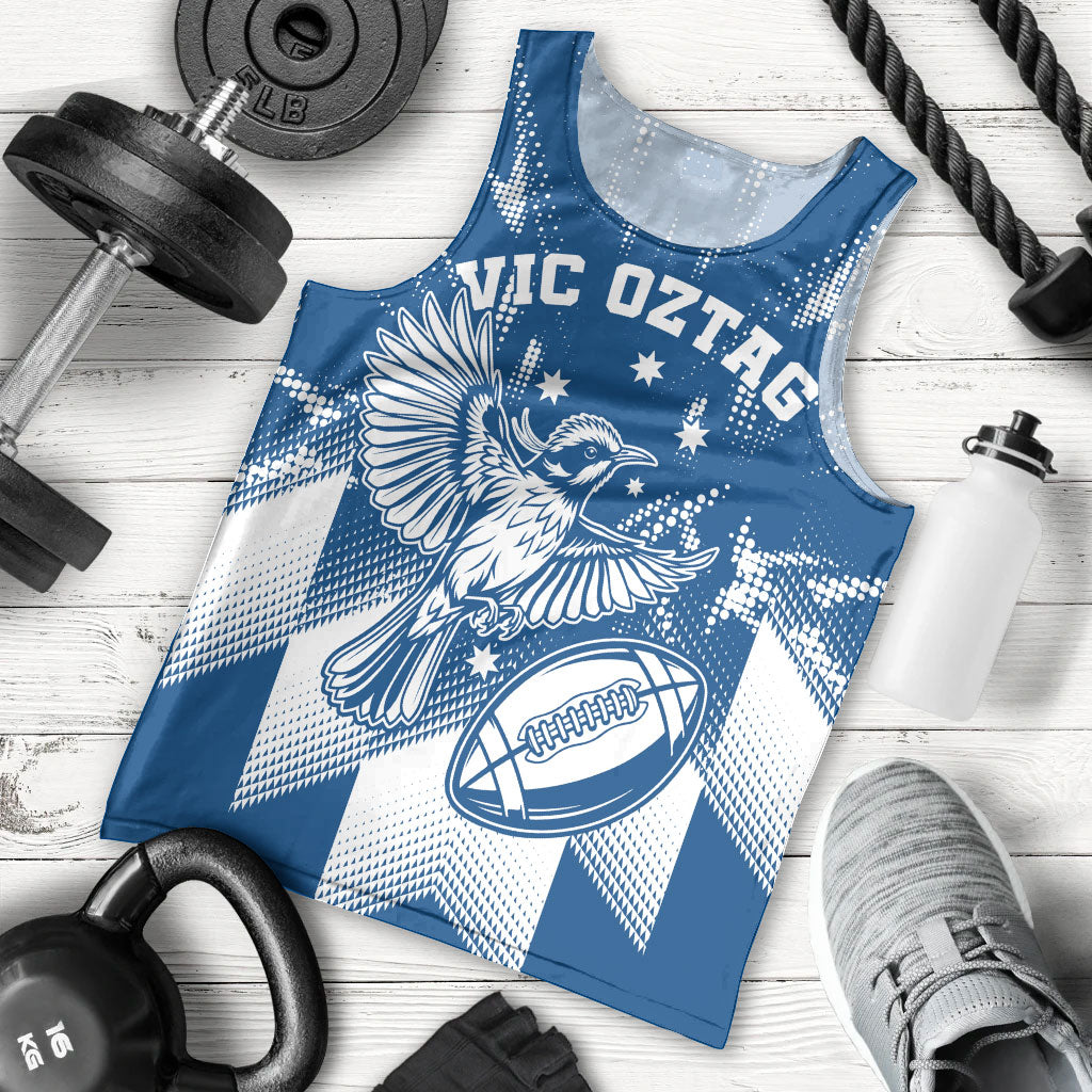 Personalized VIC Oztag Australia Bird Mascot Men Tank Top Australian Flag Southern Cross Halftone
