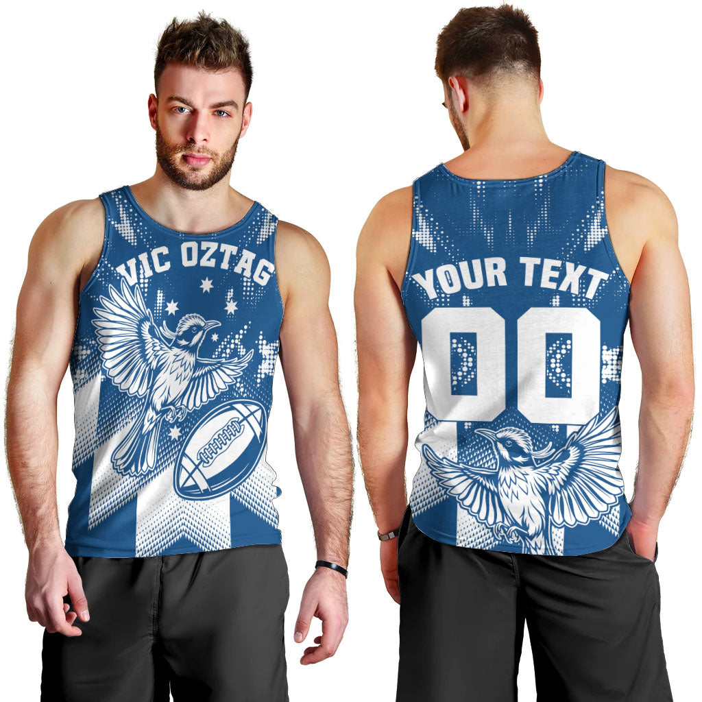 Personalized VIC Oztag Australia Bird Mascot Men Tank Top Australian Flag Southern Cross Halftone