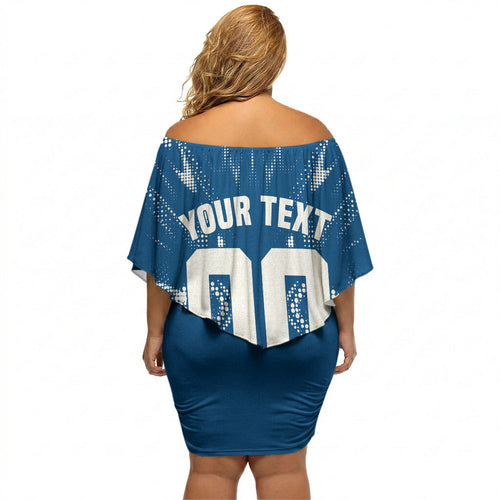 Personalized VIC Oztag Australia Bird Mascot Off Shoulder Short Dress Australian Flag Southern Cross Halftone