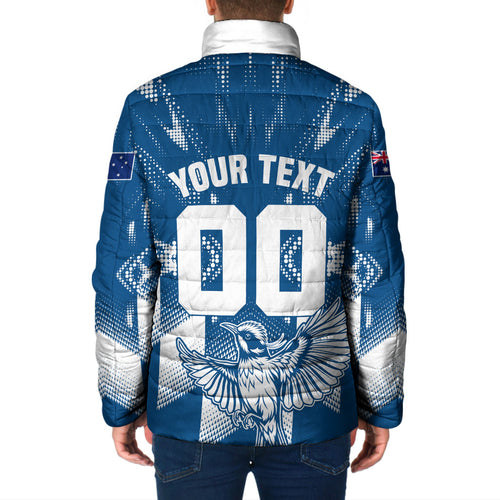 Personalized VIC Oztag Australia Bird Mascot Padded Jacket Australian Flag Southern Cross Halftone