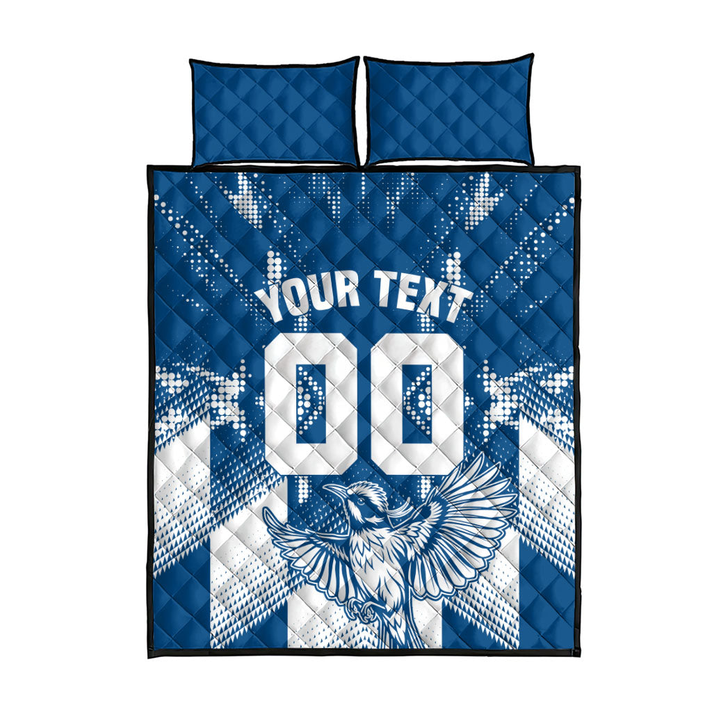 Personalized VIC Oztag Australia Bird Mascot Quilt Bed Set Australian Flag Southern Cross Halftone