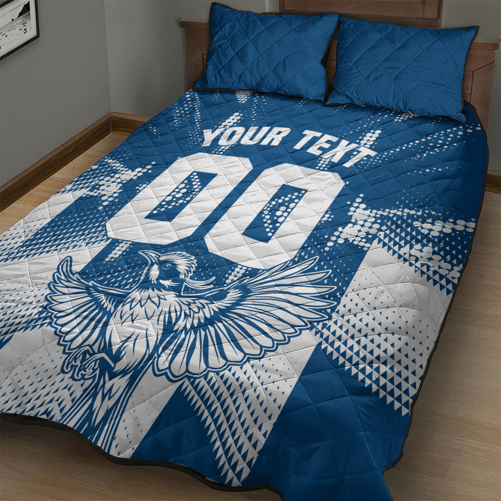 Personalized VIC Oztag Australia Bird Mascot Quilt Bed Set Australian Flag Southern Cross Halftone
