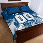 Personalized VIC Oztag Australia Bird Mascot Quilt Bed Set Australian Flag Southern Cross Halftone