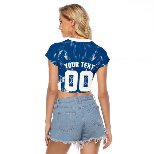 Personalized VIC Oztag Australia Bird Mascot Raglan Cropped T Shirt Australian Flag Southern Cross Halftone