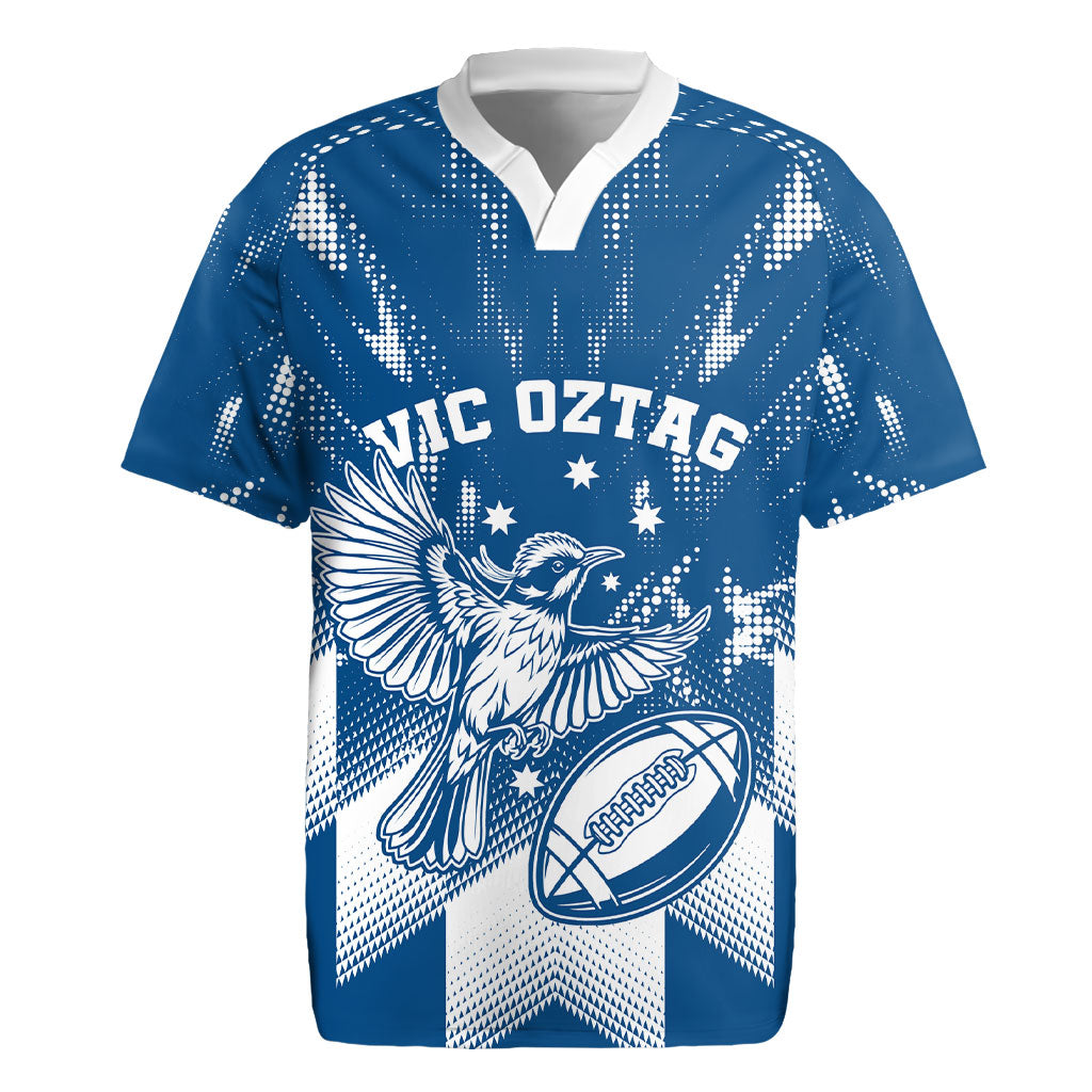 Personalized VIC Oztag Australia Bird Mascot Rugby Jersey Australian Flag Southern Cross Halftone