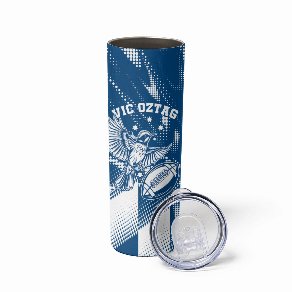 Personalized VIC Oztag Australia Bird Mascot Skinny Tumbler Australian Flag Southern Cross Halftone