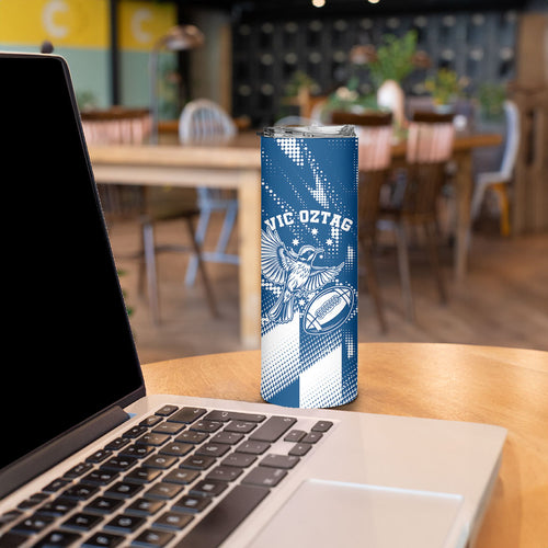 Personalized VIC Oztag Australia Bird Mascot Skinny Tumbler Australian Flag Southern Cross Halftone