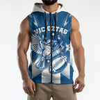 Personalized VIC Oztag Australia Bird Mascot Sleeveless Zip Hoodie Australian Flag Southern Cross Halftone