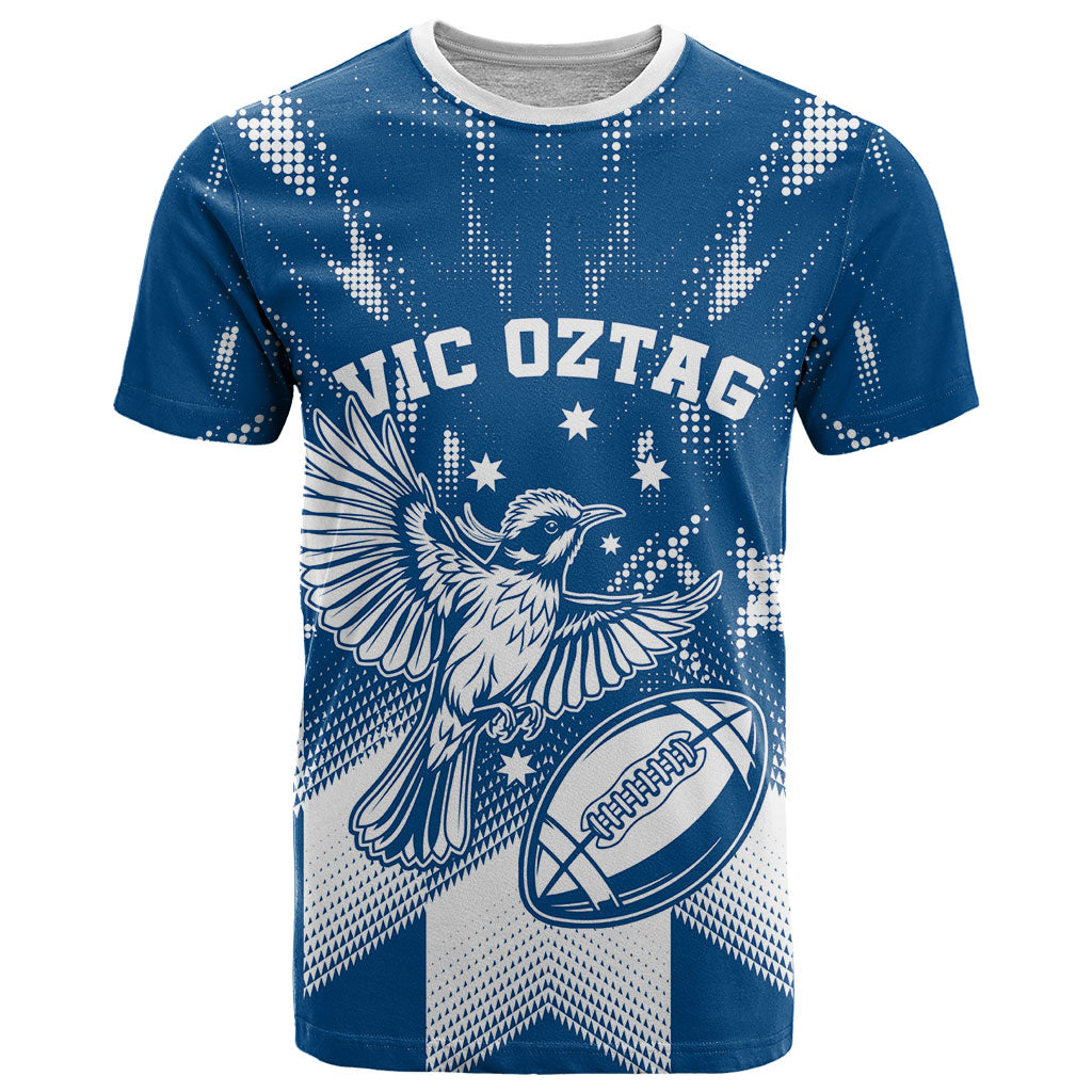 Personalized VIC Oztag Australia Bird Mascot T Shirt Australian Flag Southern Cross Halftone