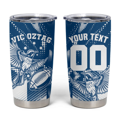 Personalized VIC Oztag Australia Bird Mascot Tumbler Cup Australian Flag Southern Cross Halftone