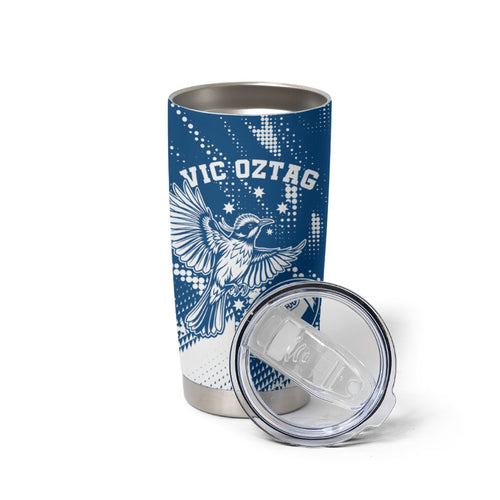 Personalized VIC Oztag Australia Bird Mascot Tumbler Cup Australian Flag Southern Cross Halftone