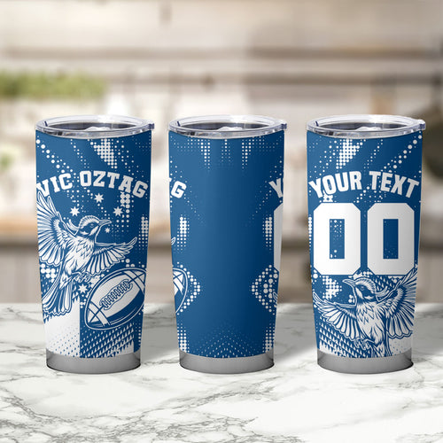 Personalized VIC Oztag Australia Bird Mascot Tumbler Cup Australian Flag Southern Cross Halftone