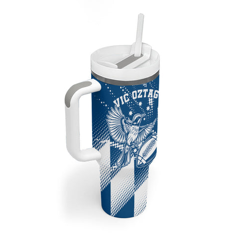 Personalized VIC Oztag Australia Bird Mascot Tumbler With Handle Australian Flag Southern Cross Halftone