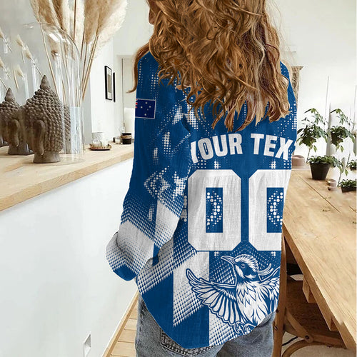 Personalized VIC Oztag Australia Bird Mascot Women Casual Shirt Australian Flag Southern Cross Halftone