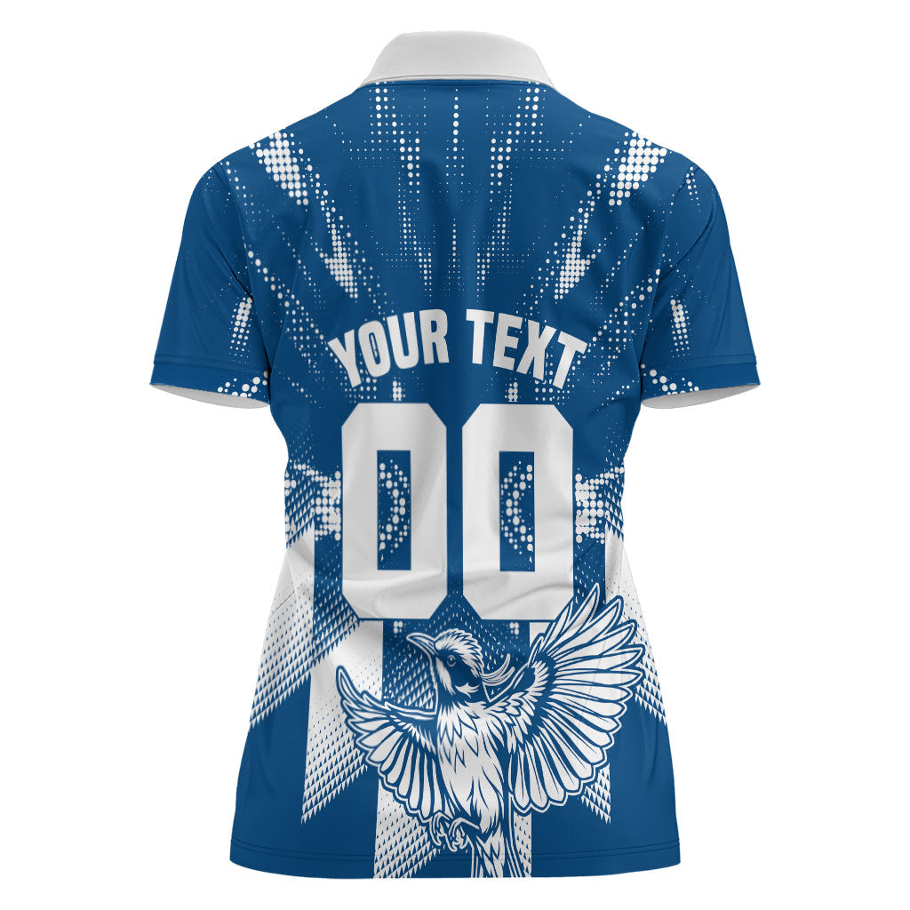 Personalized VIC Oztag Australia Bird Mascot Women Polo Shirt Australian Flag Southern Cross Halftone