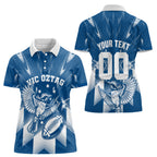 Personalized VIC Oztag Australia Bird Mascot Women Polo Shirt Australian Flag Southern Cross Halftone
