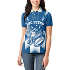 Personalized VIC Oztag Australia Bird Mascot Women Polo Shirt Australian Flag Southern Cross Halftone
