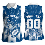 Personalized VIC Oztag Australia Bird Mascot Women Sleeveless Polo Shirt Australian Flag Southern Cross Halftone