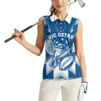 Personalized VIC Oztag Australia Bird Mascot Women Sleeveless Polo Shirt Australian Flag Southern Cross Halftone