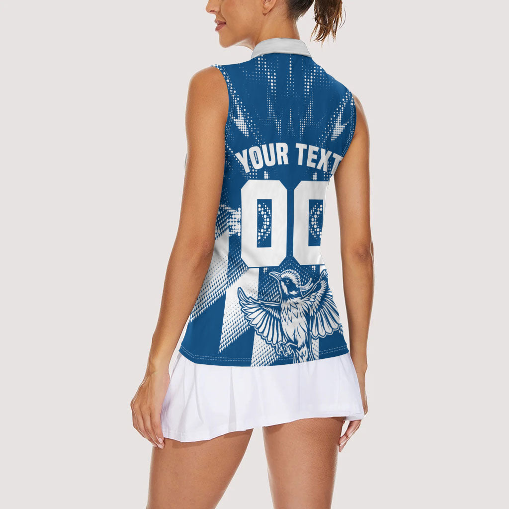 Personalized VIC Oztag Australia Bird Mascot Women Sleeveless Polo Shirt Australian Flag Southern Cross Halftone