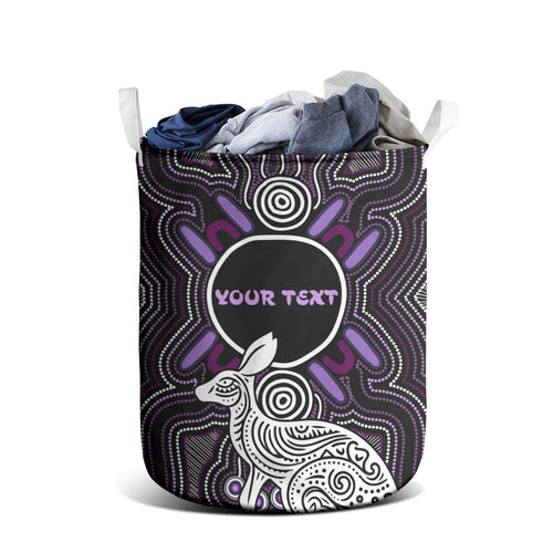 Personalised Aboriginal 50th Birthday Laundry Basket Kangaroo Indigenous Dot Art Australian Culture