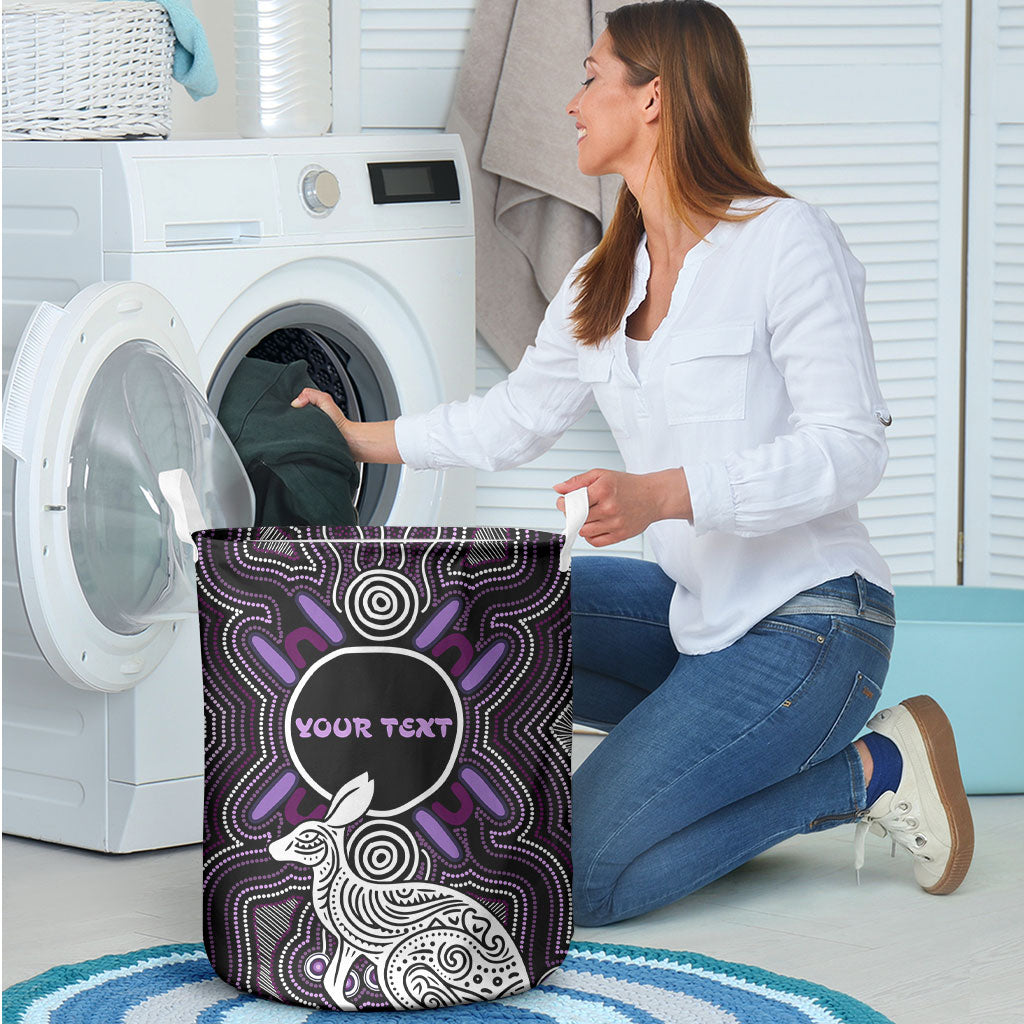 Personalised Aboriginal 50th Birthday Laundry Basket Kangaroo Indigenous Dot Art Australian Culture