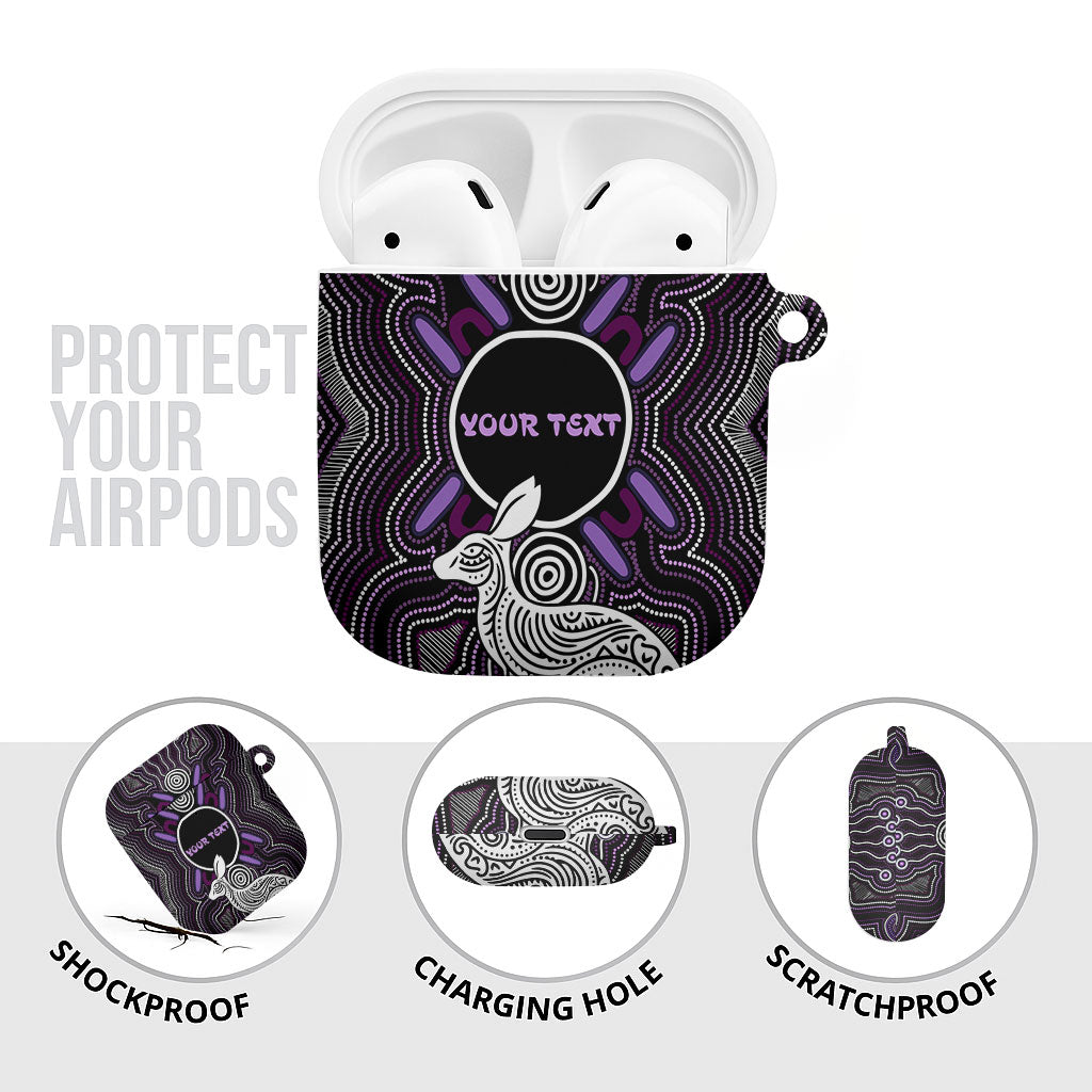 Personalised Aboriginal 50th Birthday AirPods Case Kangaroo Indigenous Dot Art Australian Culture
