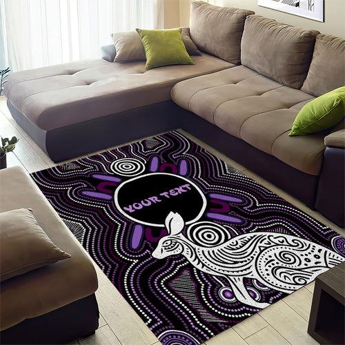 Personalised Aboriginal 50th Birthday Area Rug Kangaroo Indigenous Dot Art Australian Culture