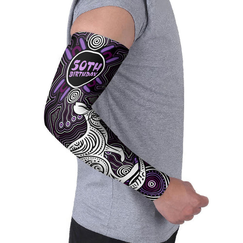 Personalised Aboriginal 50th Birthday Arm Sleeves Kangaroo Indigenous Dot Art Australian Culture