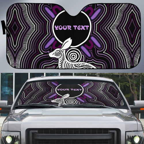 Personalised Aboriginal 50th Birthday Auto Sun Shade Kangaroo Indigenous Dot Art Australian Culture