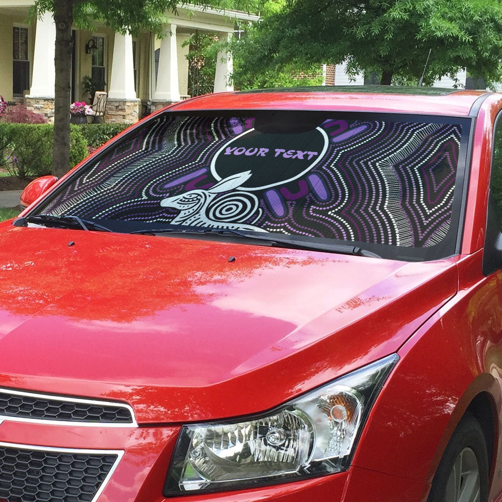 Personalised Aboriginal 50th Birthday Auto Sun Shade Kangaroo Indigenous Dot Art Australian Culture