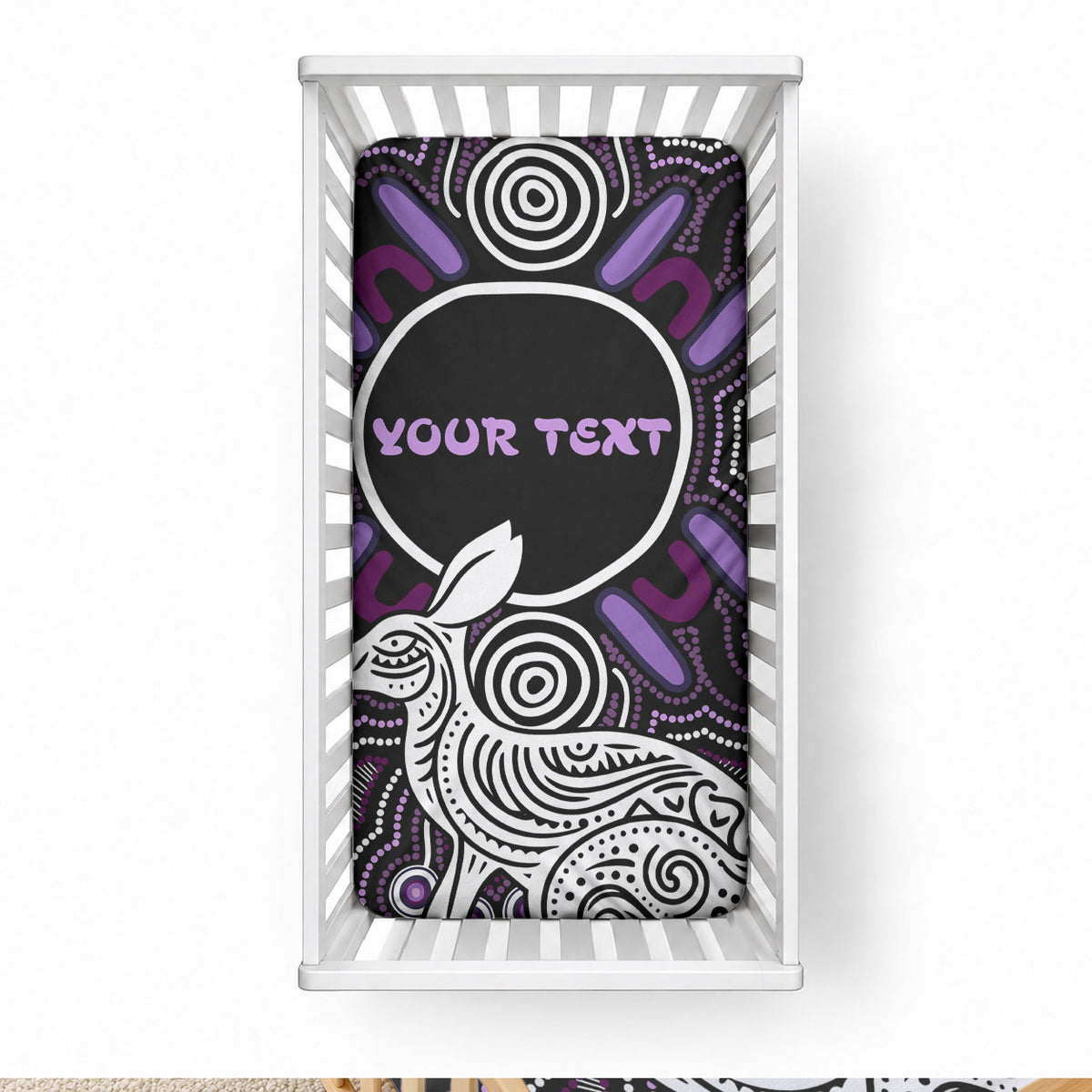 Personalised Aboriginal 50th Birthday Baby Bed Cover Kangaroo Indigenous Dot Art Australian Culture