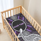 Personalised Aboriginal 50th Birthday Baby Bed Cover Kangaroo Indigenous Dot Art Australian Culture