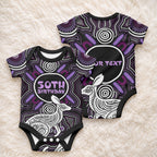 Personalised Aboriginal 50th Birthday Baby Onesie Kangaroo Indigenous Dot Art Australian Culture