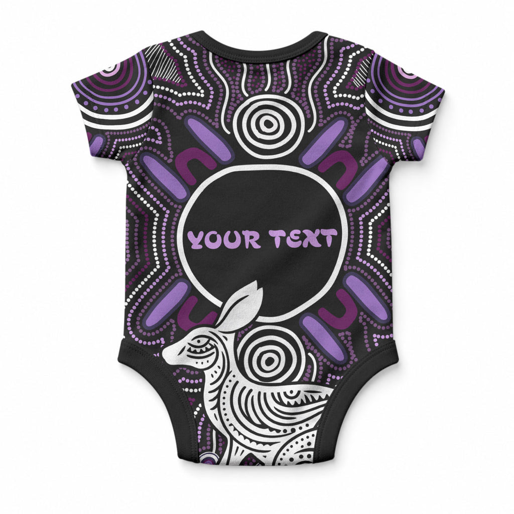 Personalised Aboriginal 50th Birthday Baby Onesie Kangaroo Indigenous Dot Art Australian Culture