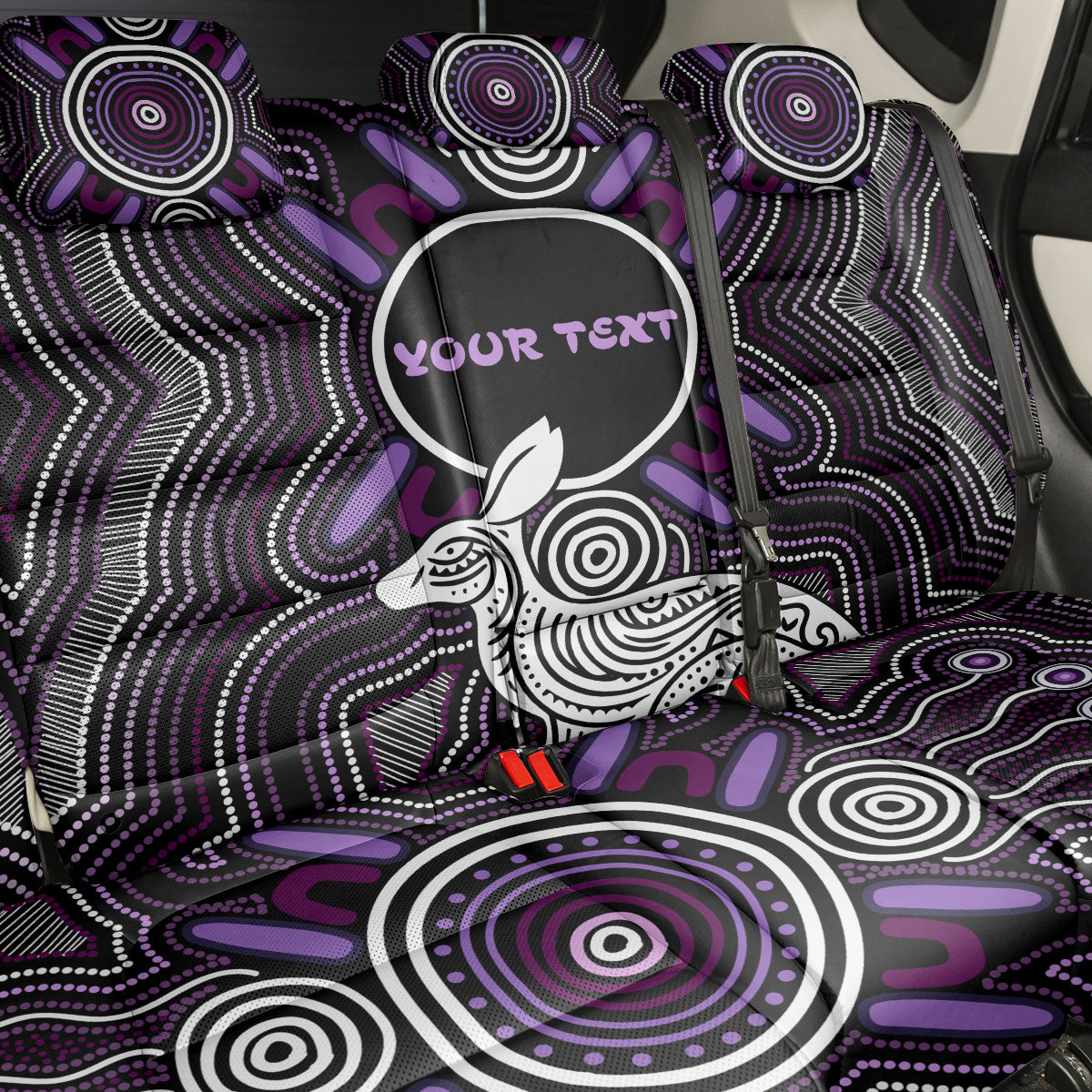 Personalised Aboriginal 50th Birthday Back Car Seat Cover Kangaroo Indigenous Dot Art Australian Culture