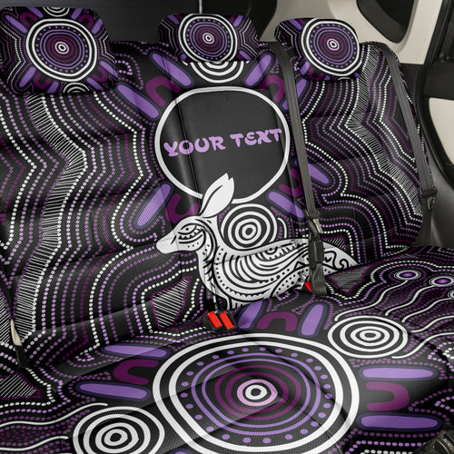 Personalised Aboriginal 50th Birthday Back Car Seat Cover Kangaroo Indigenous Dot Art Australian Culture