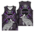 Personalised Aboriginal 50th Birthday Basketball Jersey Kangaroo Indigenous Dot Art Australian Culture