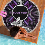 Personalised Aboriginal 50th Birthday Beach Blanket Kangaroo Indigenous Dot Art Australian Culture