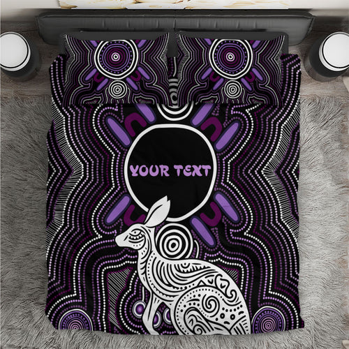 Personalised Aboriginal 50th Birthday Bedding Set Kangaroo Indigenous Dot Art Australian Culture